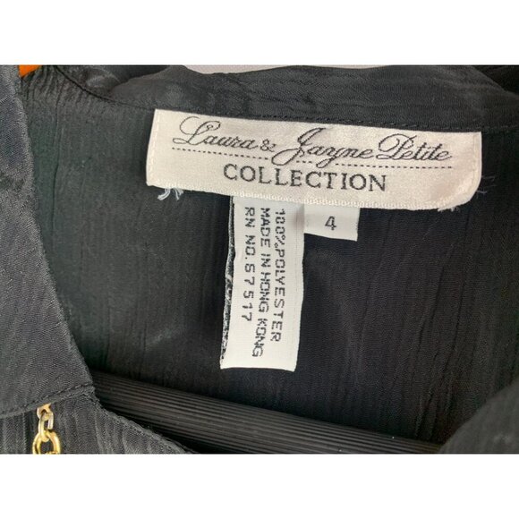 Laura & Jayne Petite Collection Womens Black Double Breasted Jacket With Gold Ch - Picture 3 of 5